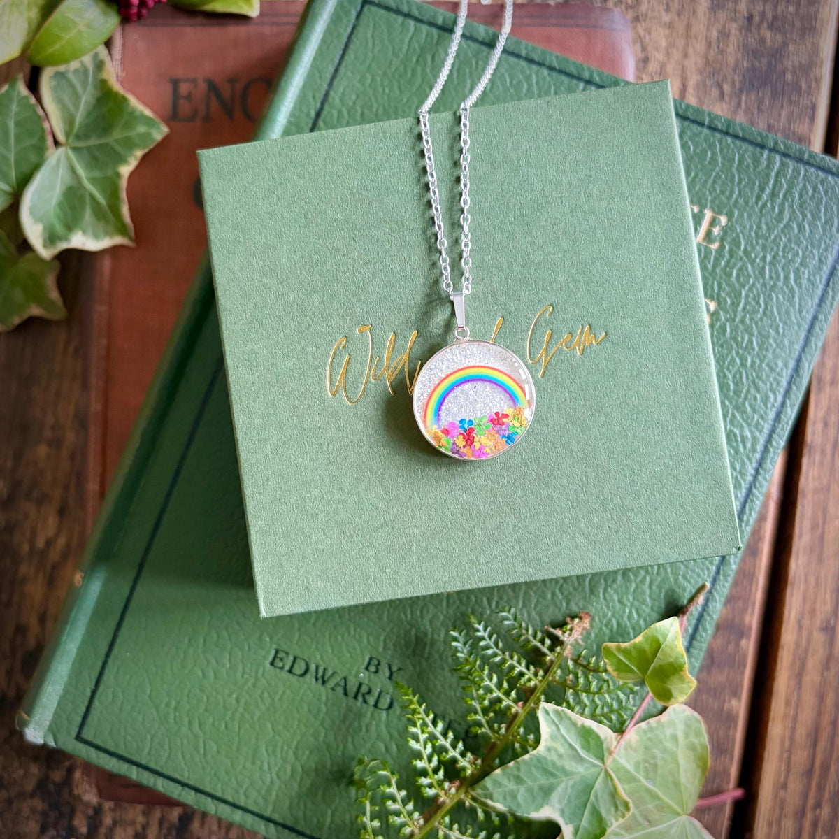Silver rainbow necklace