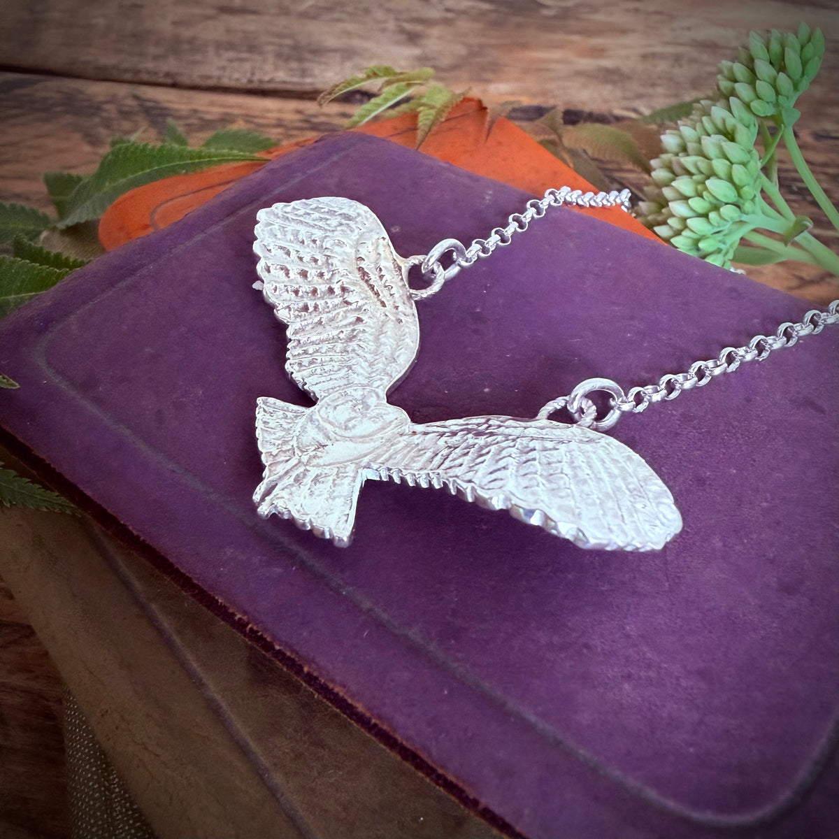 Silver owl necklace