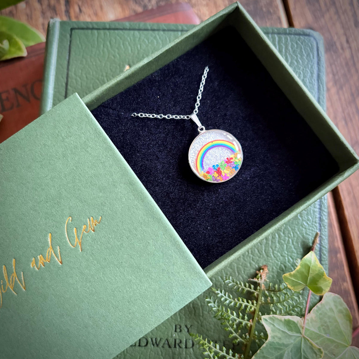 Silver rainbow necklace