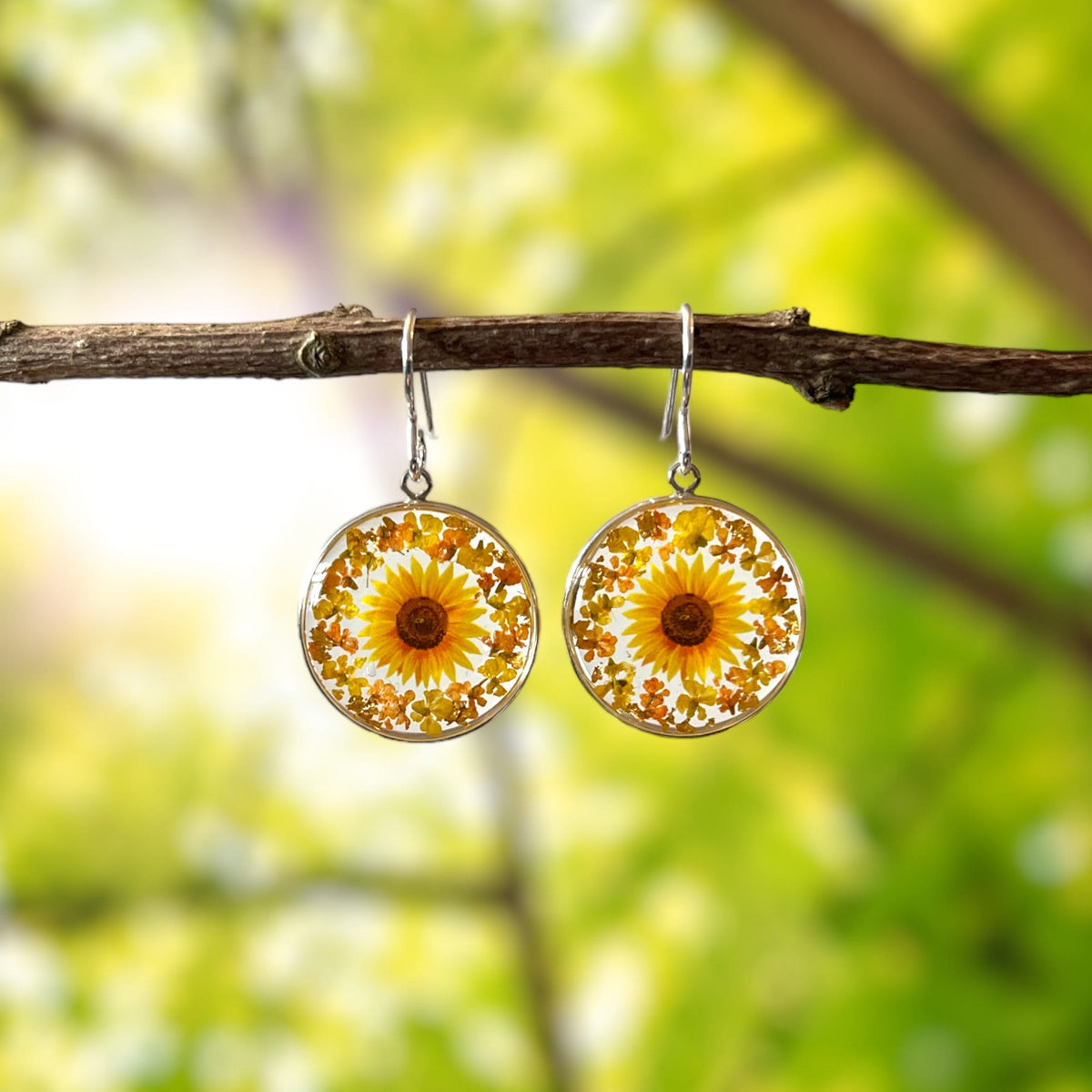 Sunflower earrings larger size