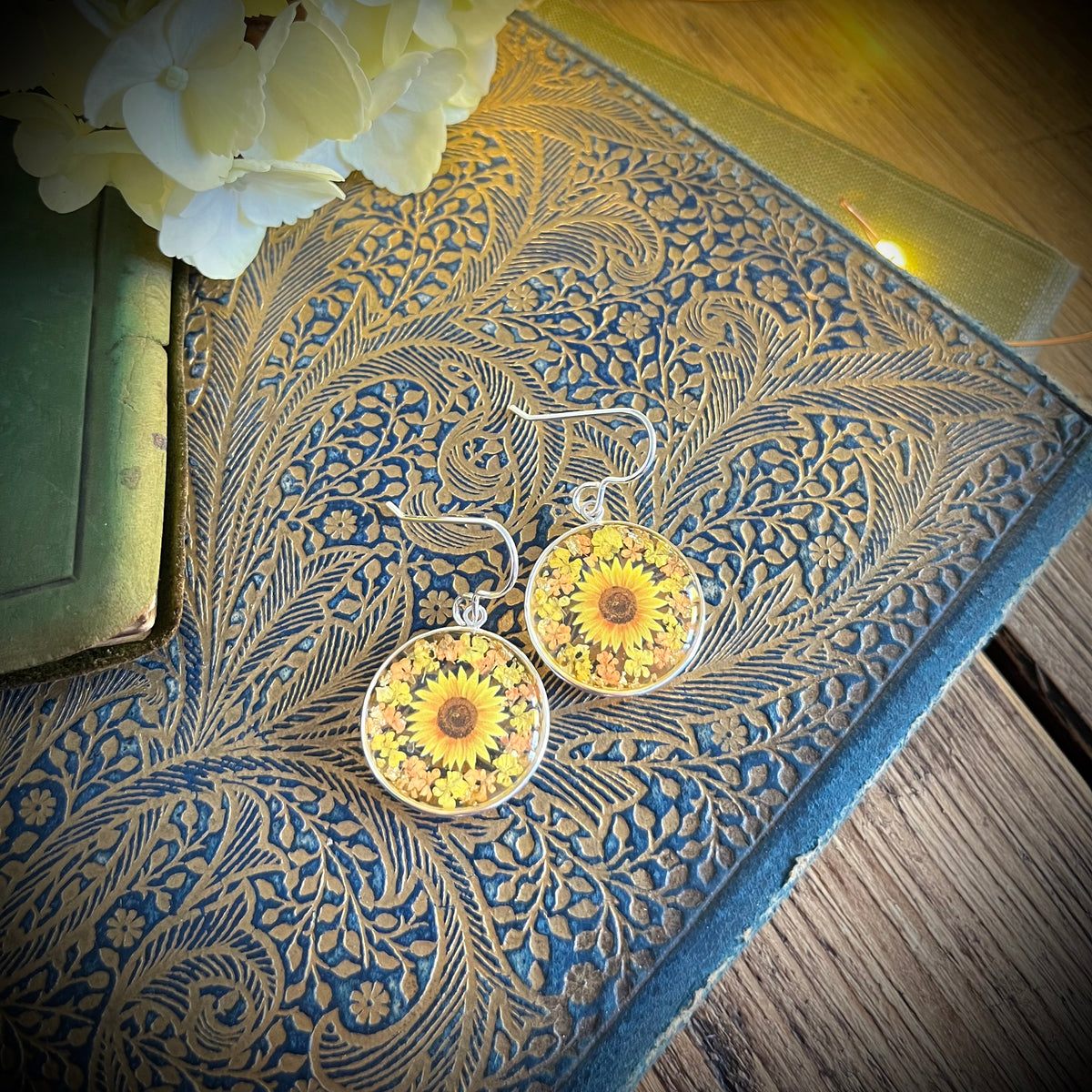 Sunflower earrings larger size