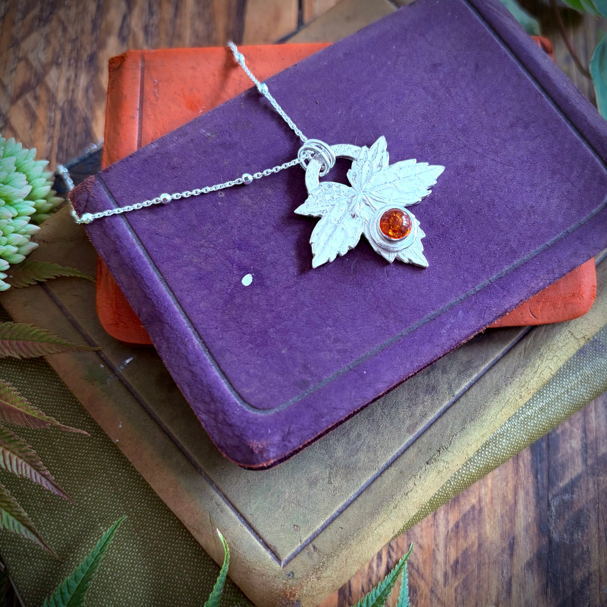 Silver leaf pendant