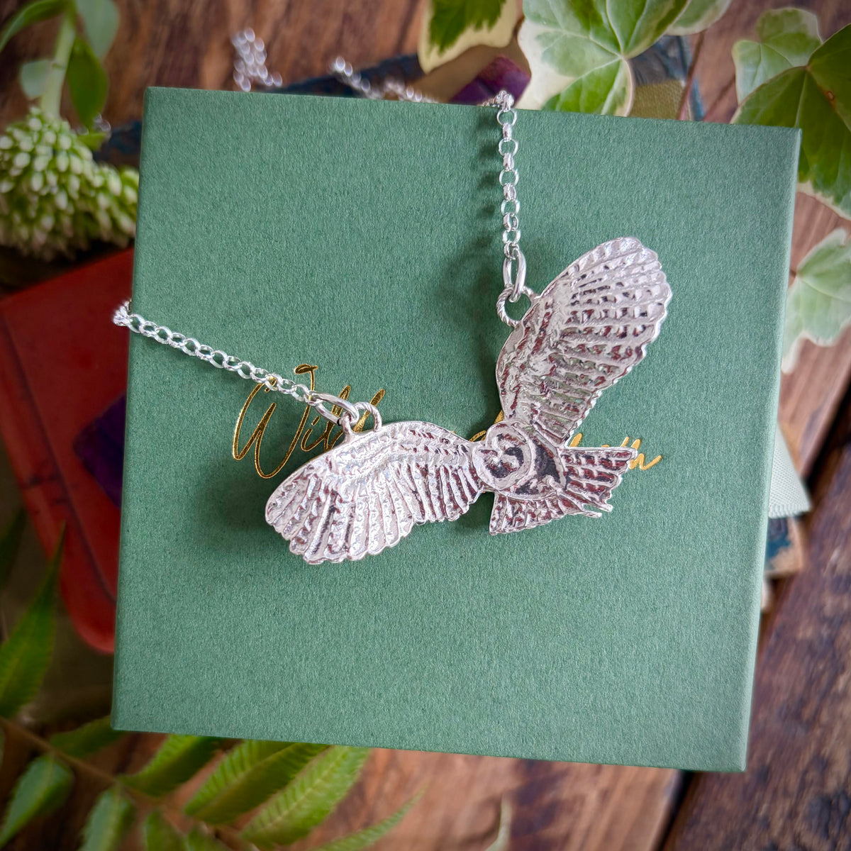 Silver owl necklace