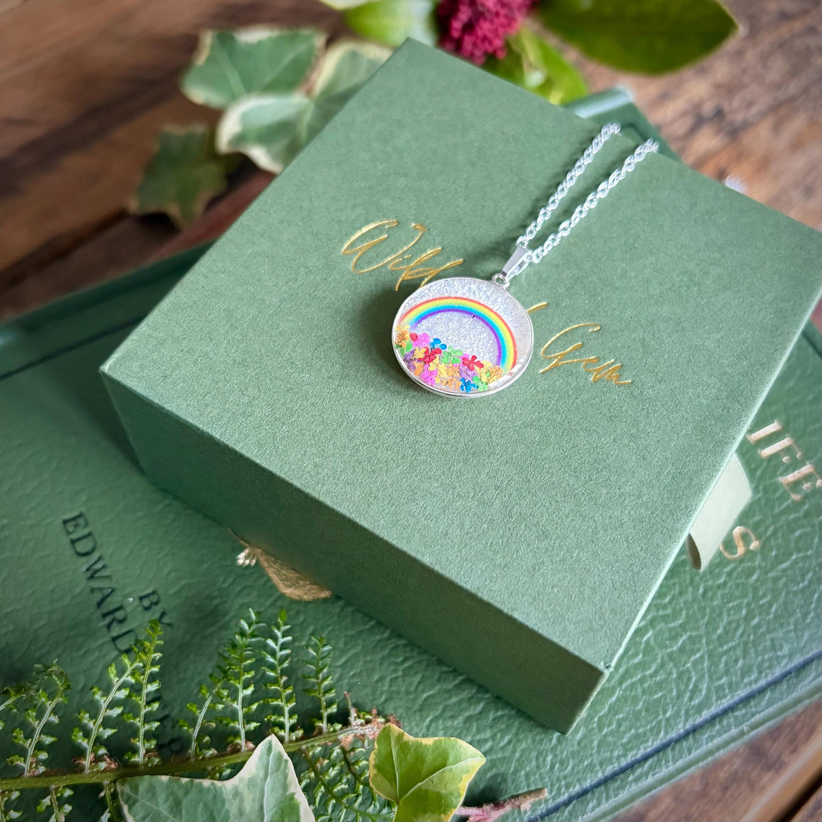 Silver rainbow necklace