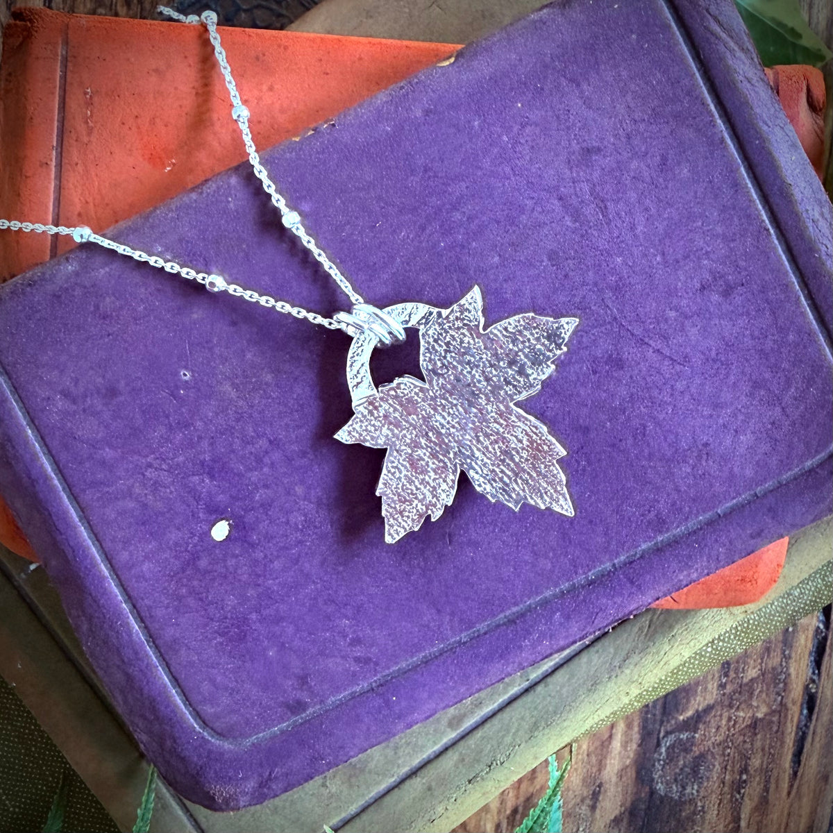 Silver leaf pendant