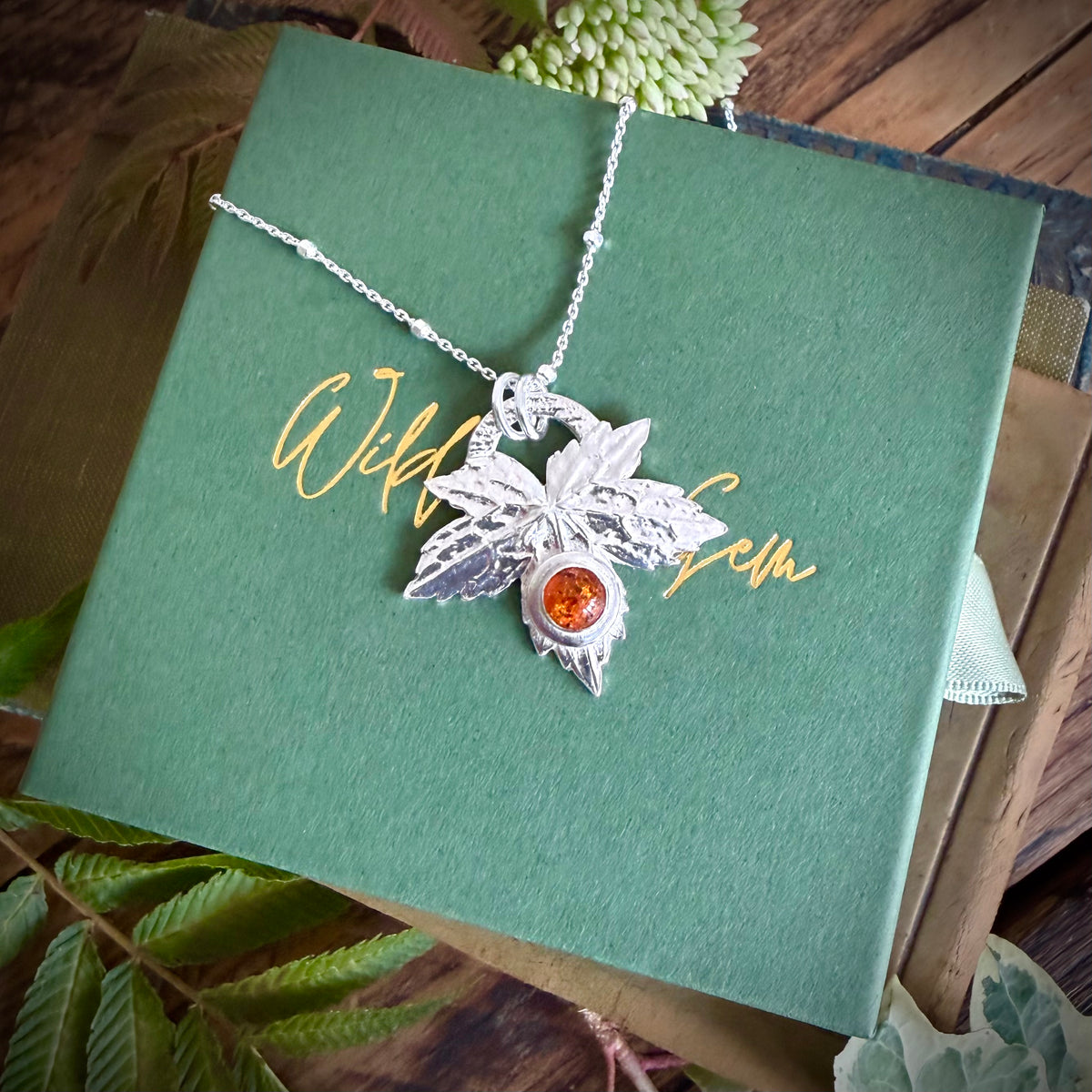 Silver leaf pendant
