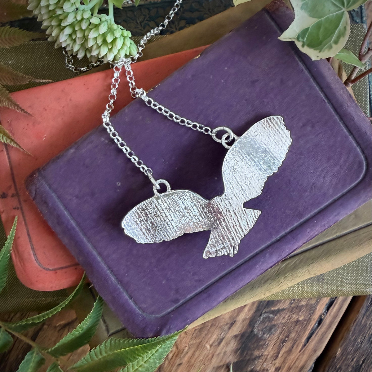 Silver owl necklace