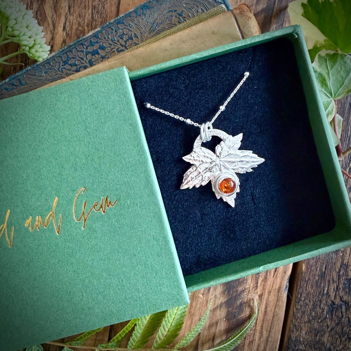 Silver leaf pendant