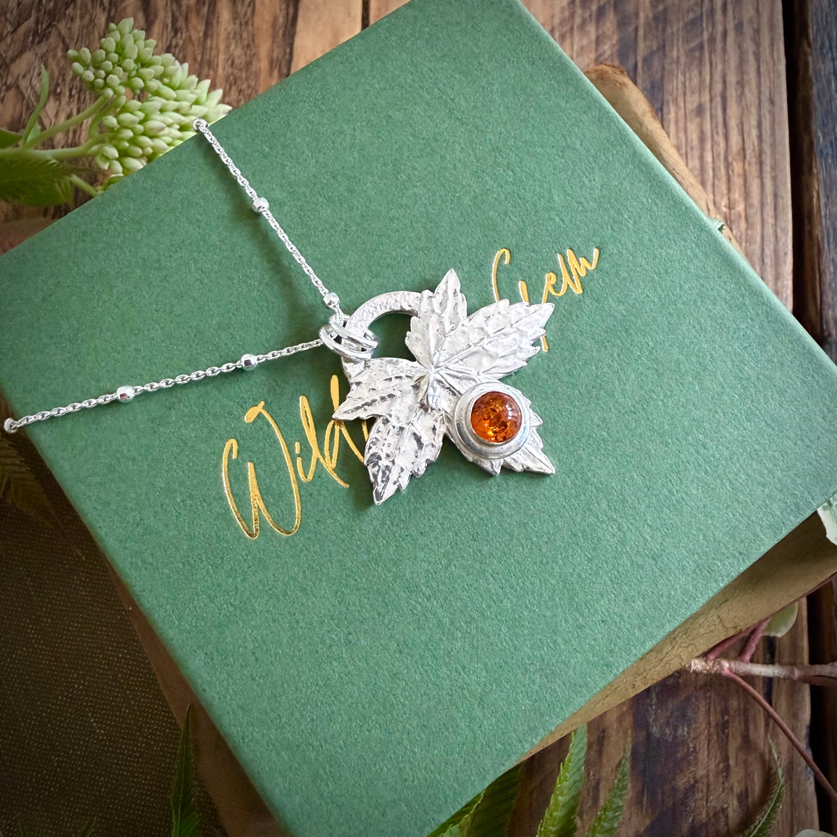 Silver leaf pendant
