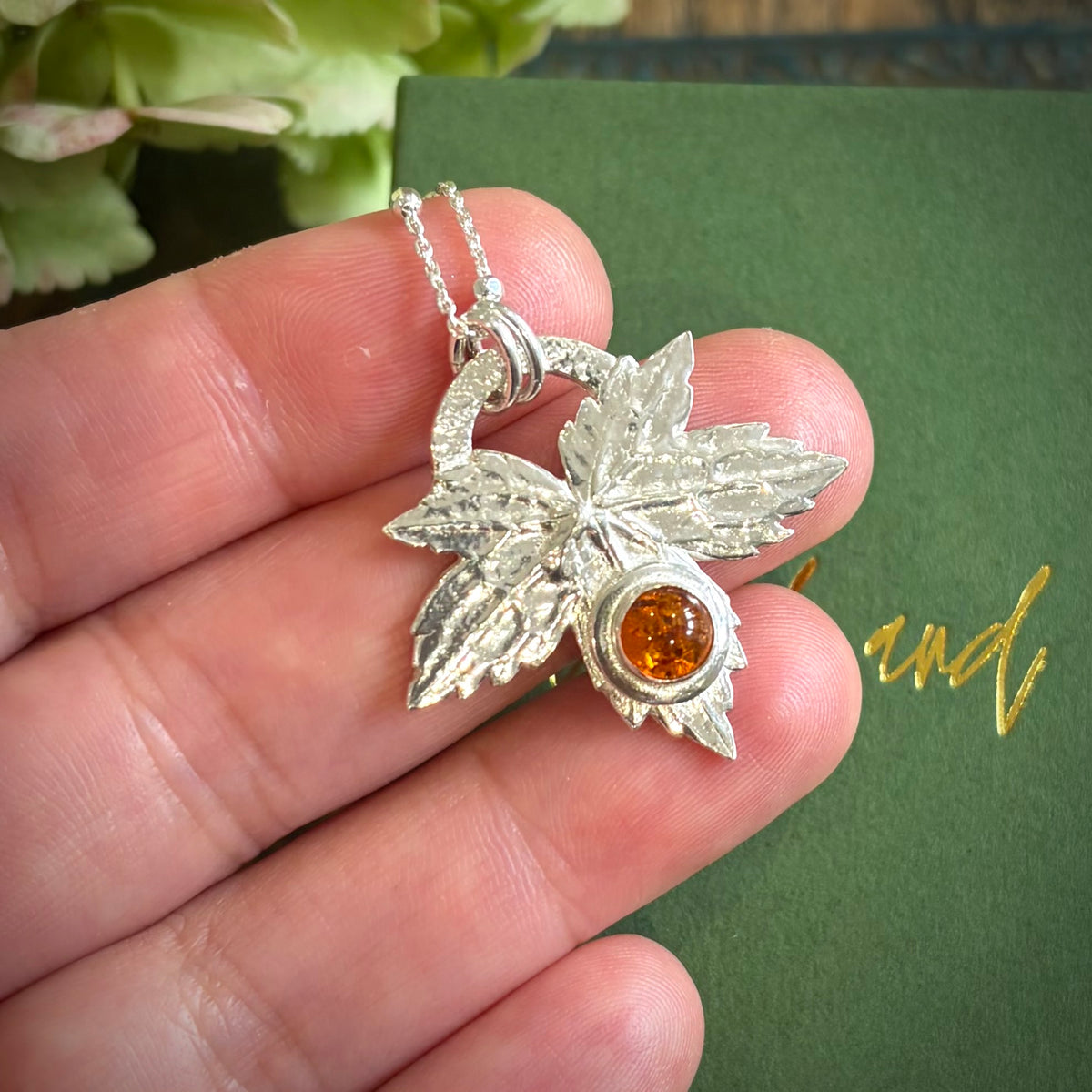 Silver leaf pendant