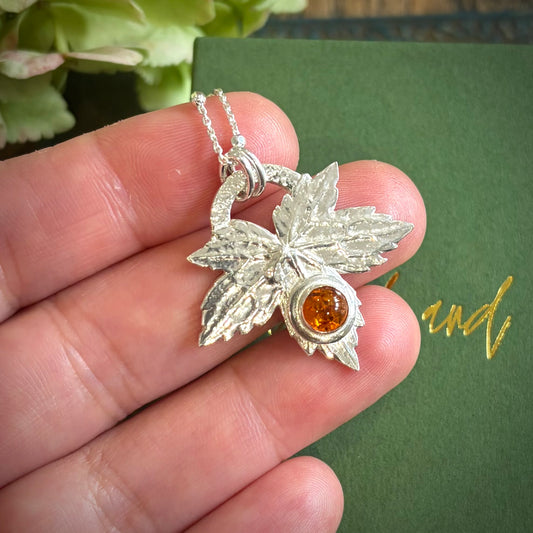 Silver leaf pendant