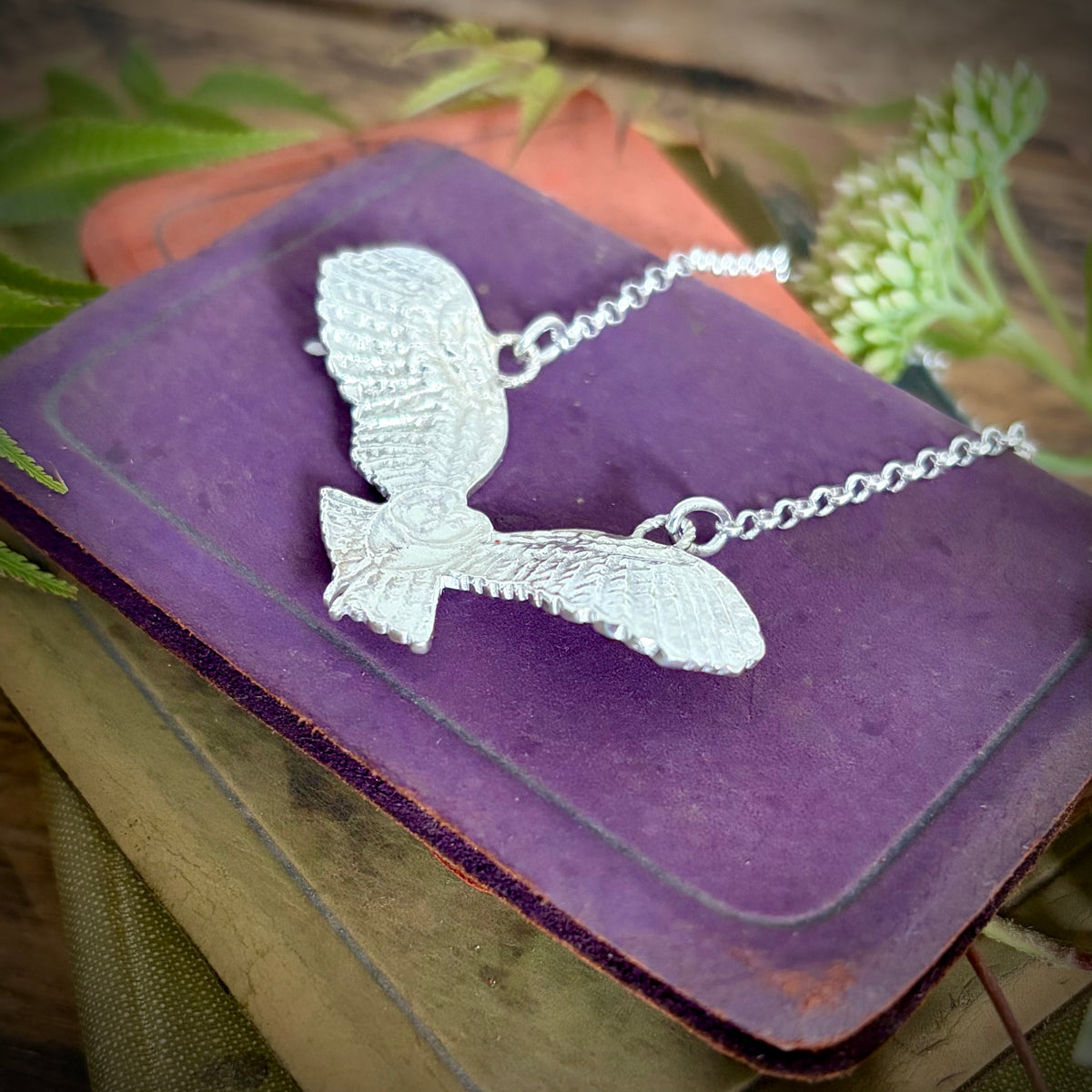 Silver owl necklace