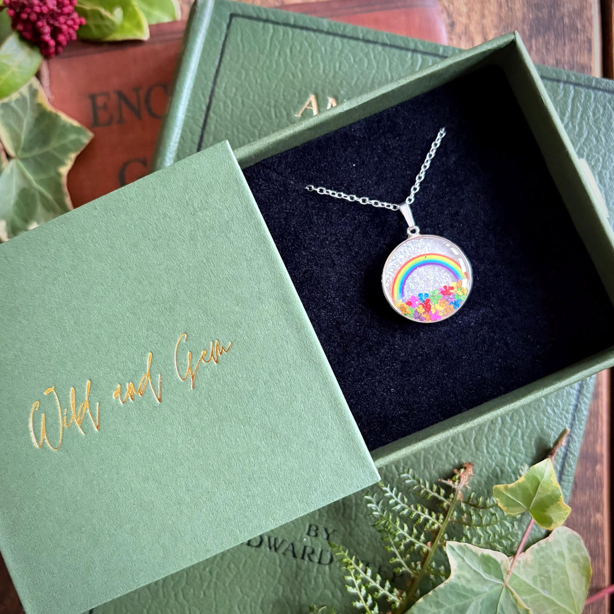 Silver rainbow necklace