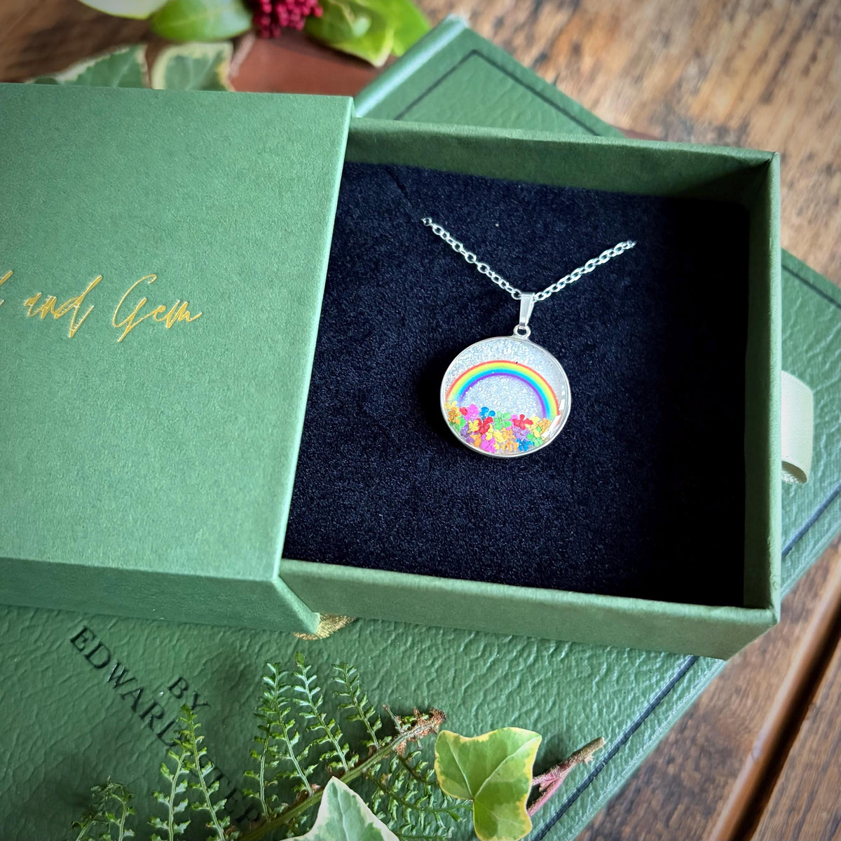 Silver rainbow necklace