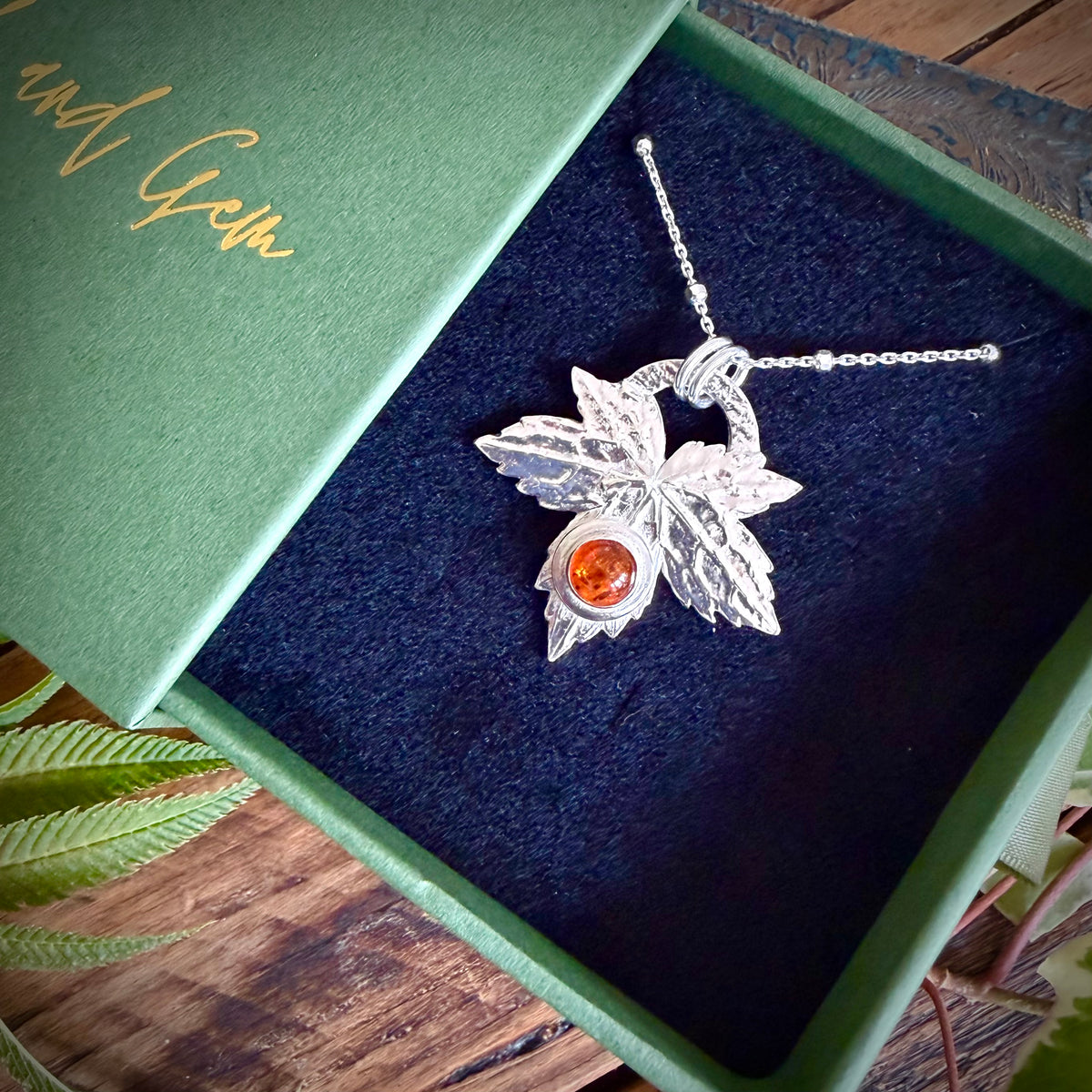 Silver leaf pendant