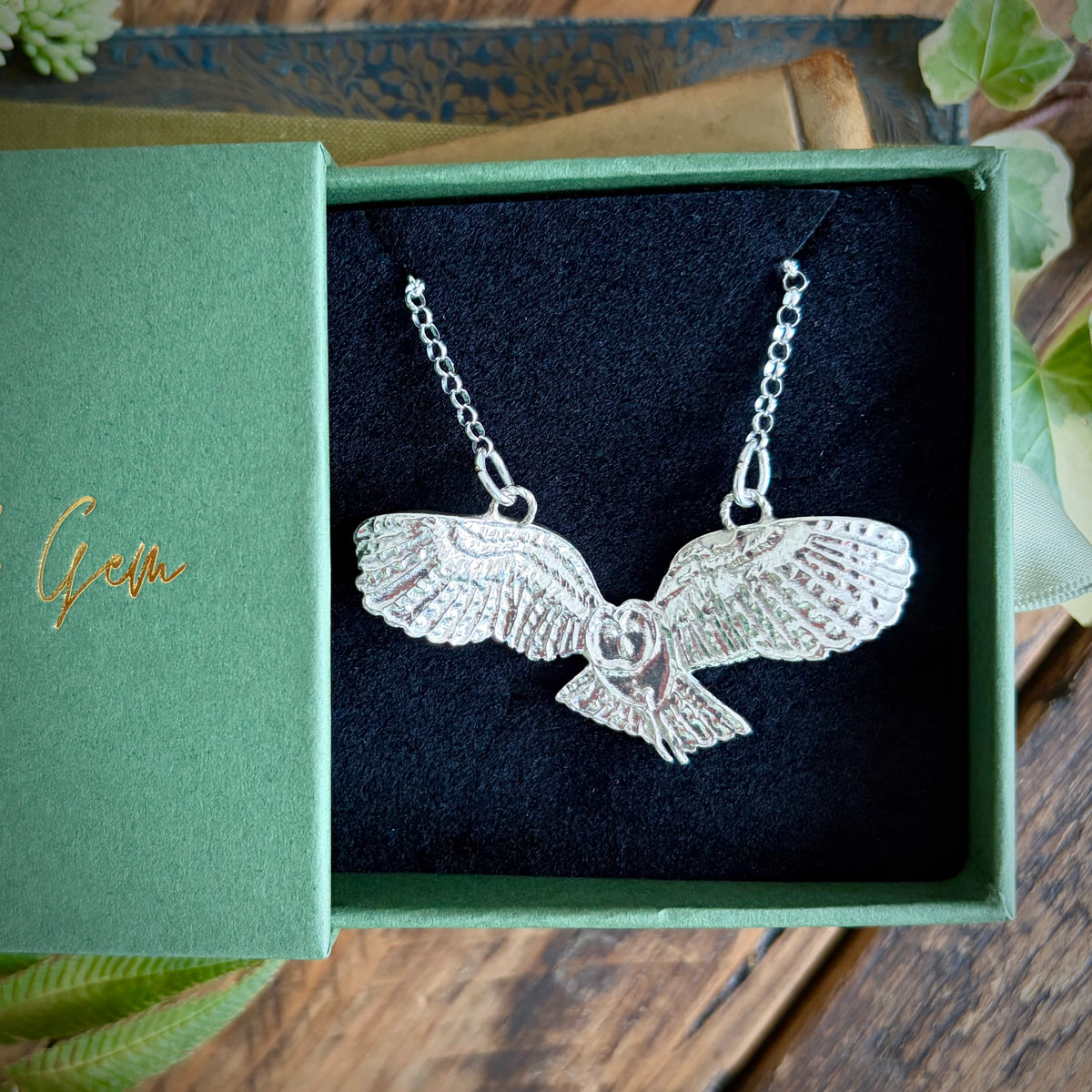 Silver owl necklace