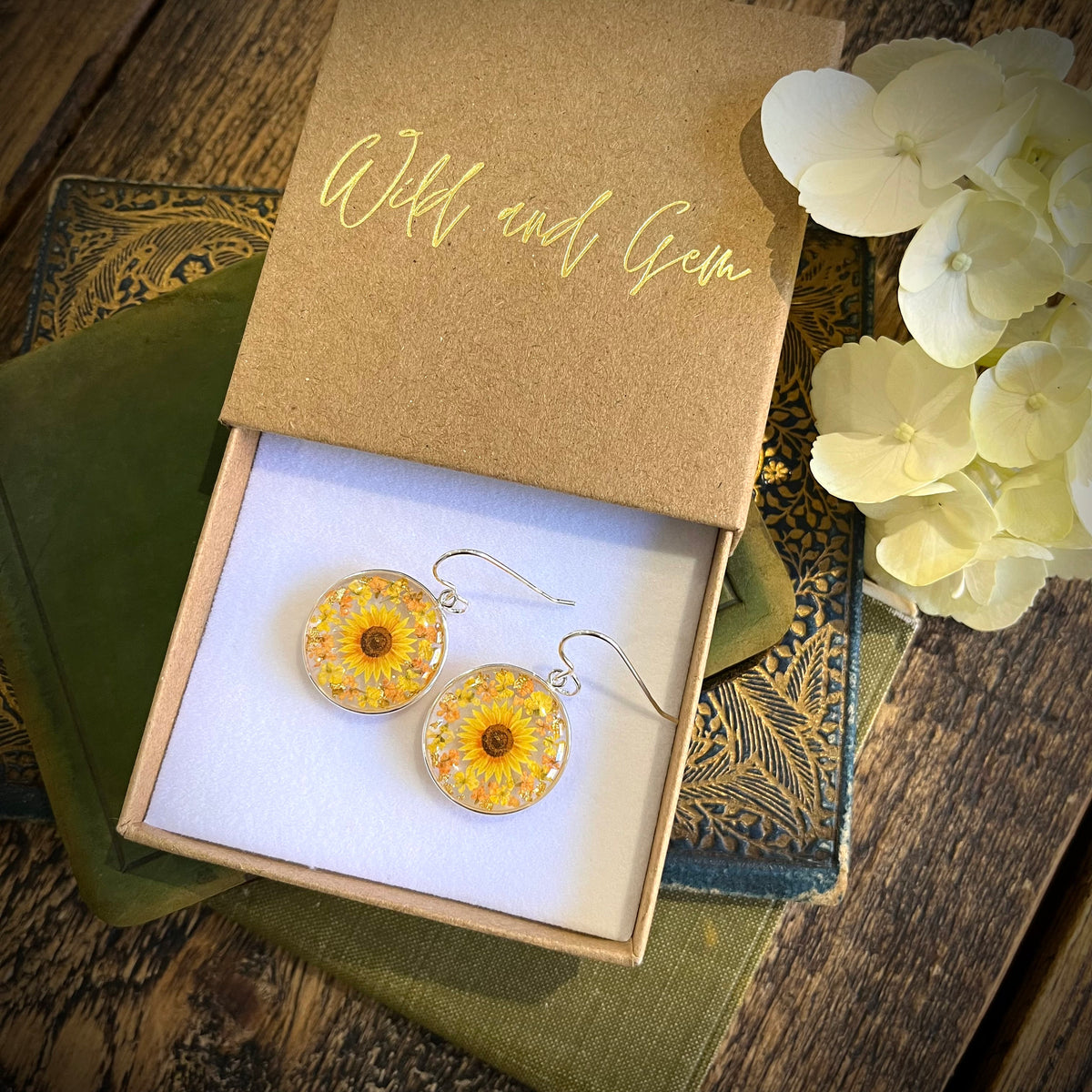 Sunflower earrings larger size