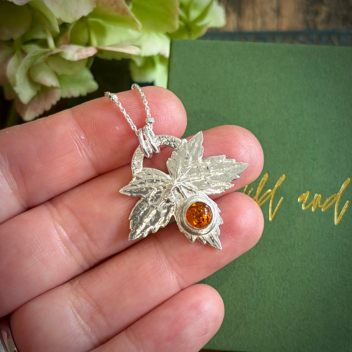Silver leaf pendant