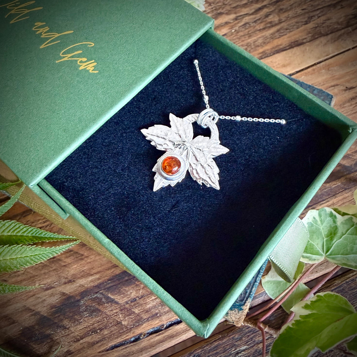 Silver leaf pendant