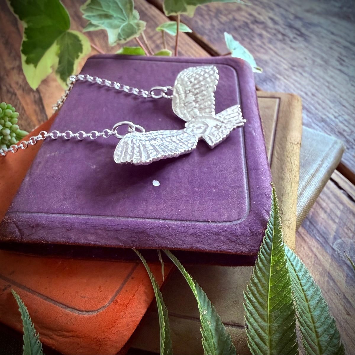 Silver owl necklace