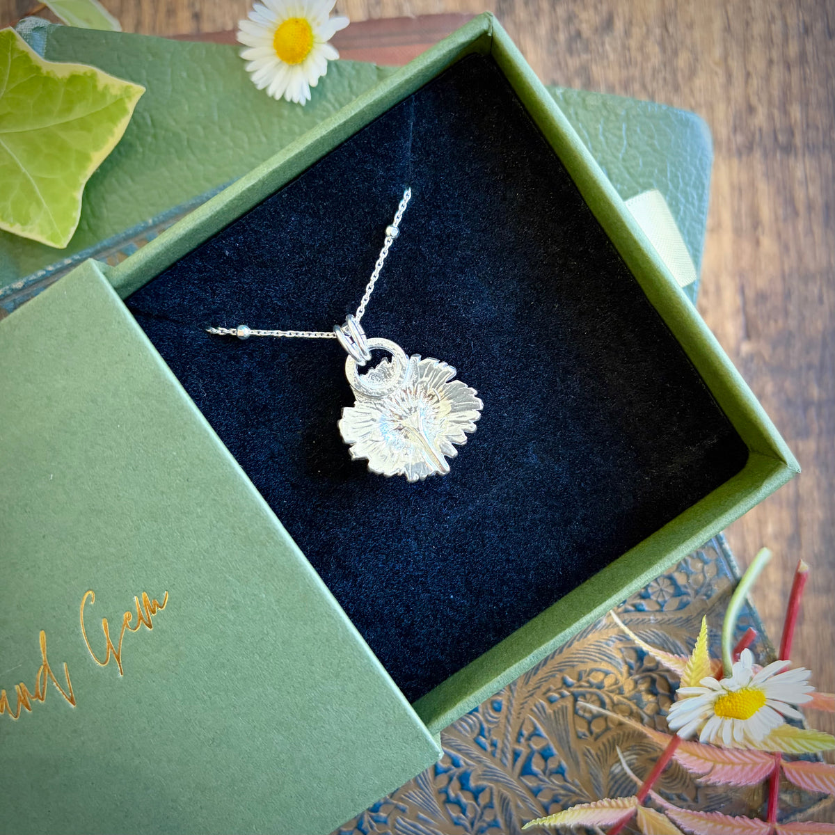 Silver and 24k gold daisy