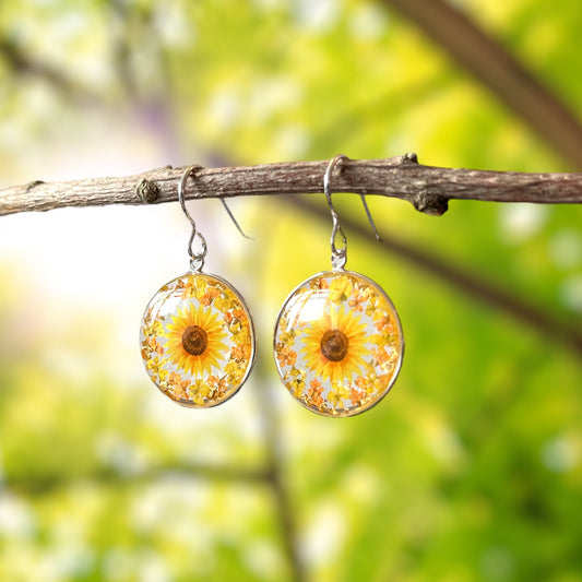 Sunflower earrings larger size