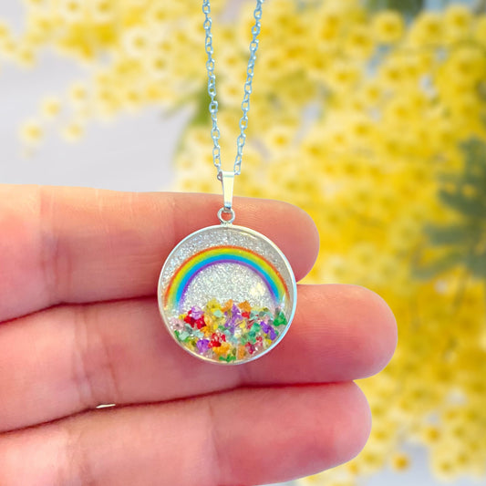 Silver rainbow necklace
