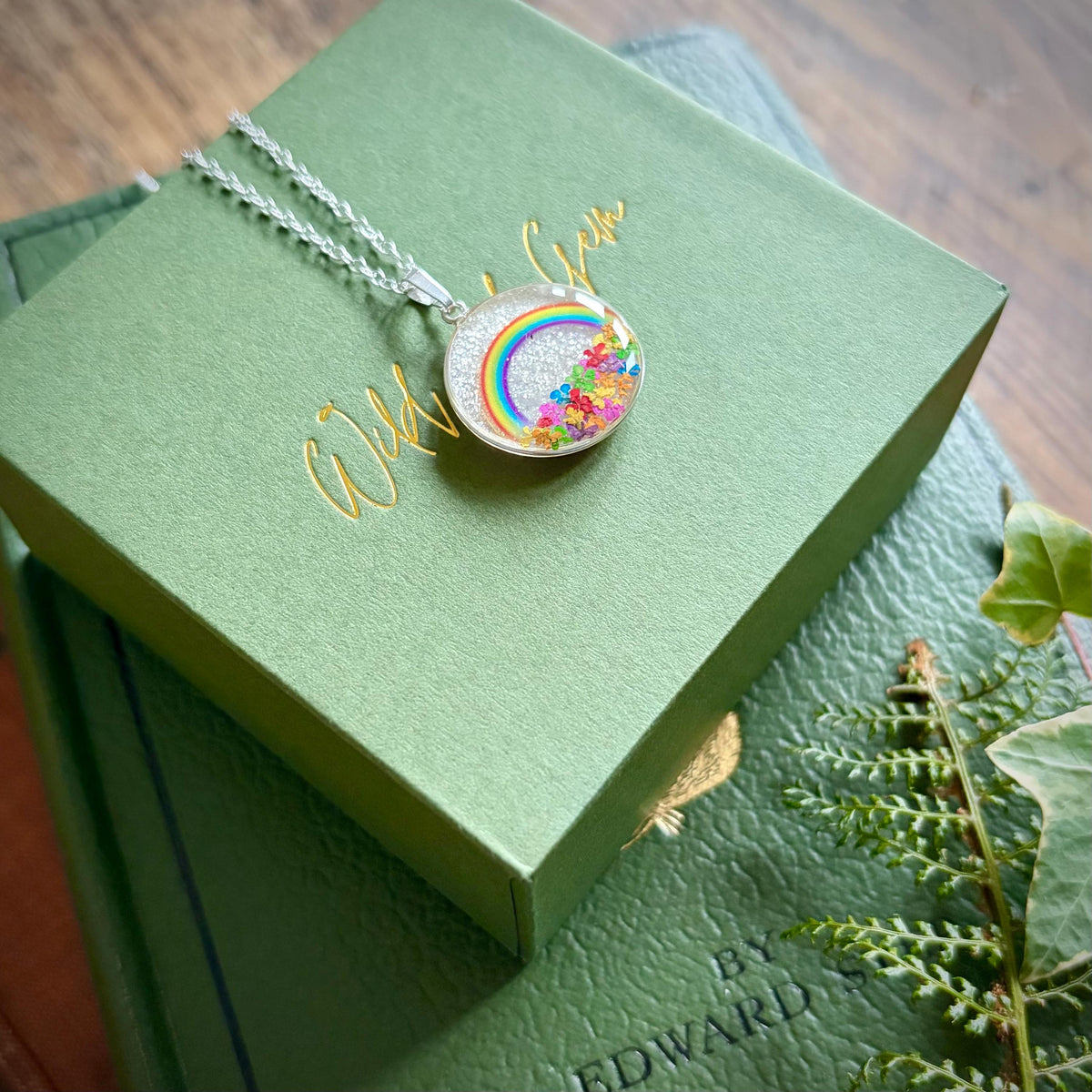 Silver rainbow necklace