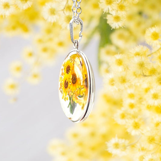 Sunflower bouquet necklace