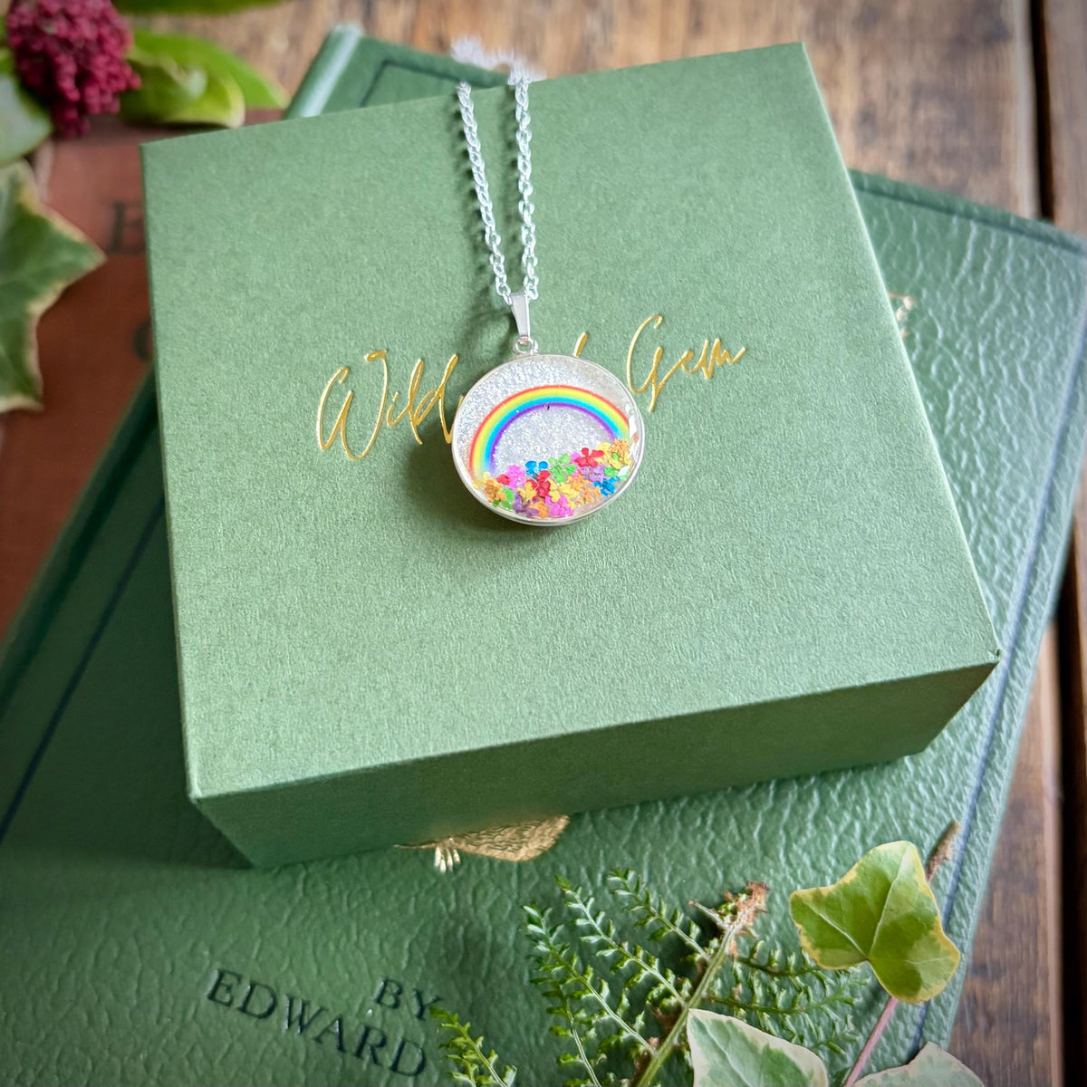Silver rainbow necklace