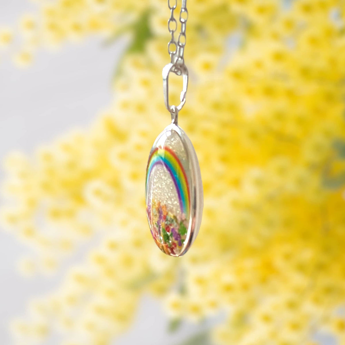 Silver rainbow necklace