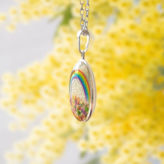 Silver rainbow necklace
