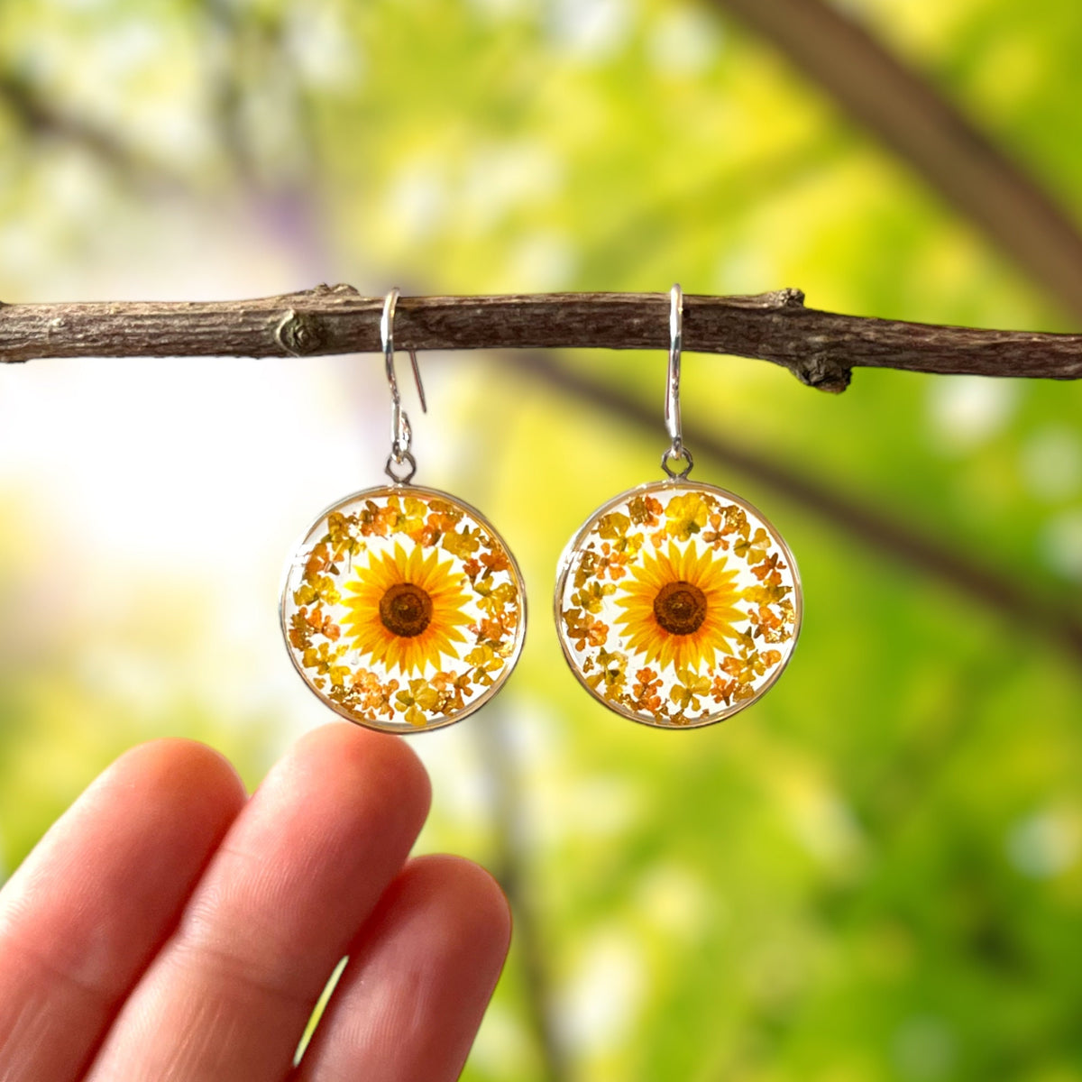 Sunflower earrings larger size